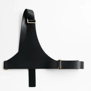 NWT Zara Black Asymmetric Harness Belt